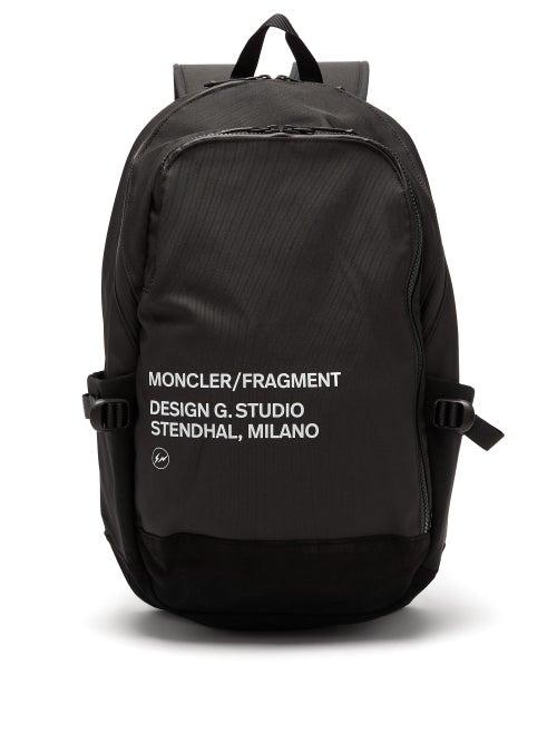 Matchesfashion.com 7 Moncler Fragment - Logo-print Shell Backpack - Mens - Black