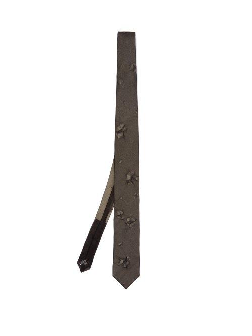 Matchesfashion.com Title Of Work - Distressed Silk Organza Tie - Mens - Black