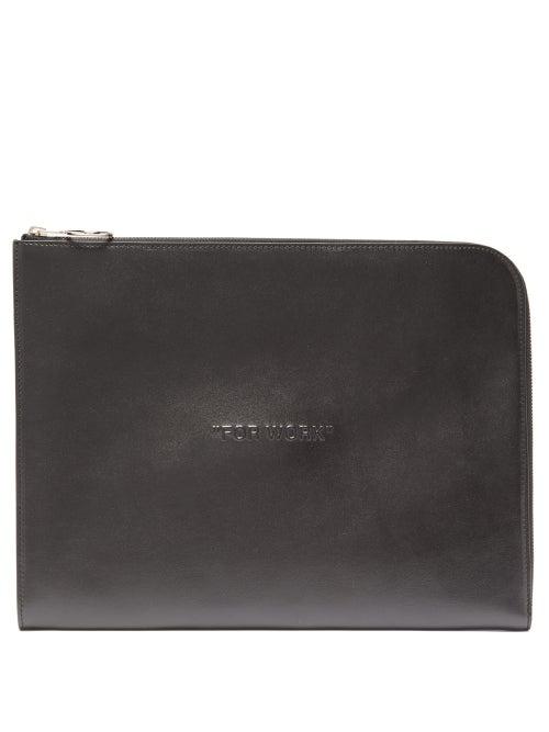 Matchesfashion.com Off-white - For Work Leather Pouch - Mens - Black
