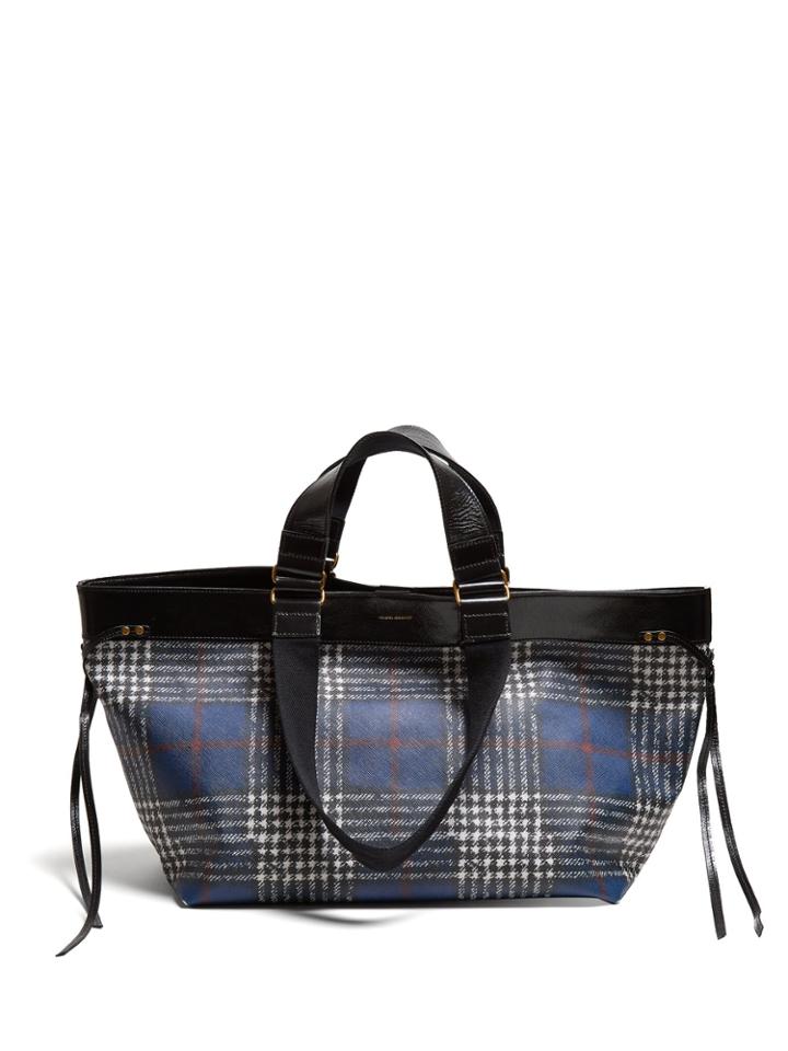 Isabel Marant Wardy Plaid Tote Bag