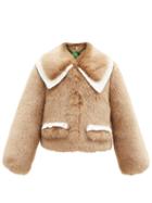 Matchesfashion.com Shrimps - Heath Lace-trim Faux-fur Coat - Womens - Camel