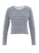 The Upside - Beaumont Striped Cotton-blend Terry T-shirt - Womens - Navy Stripe