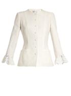 Oscar De La Renta Floral-cloqu Cotton-blend Jacket