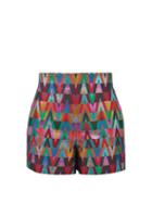 Valentino - V Optical-jacquard Metallic Shorts - Womens - Multi