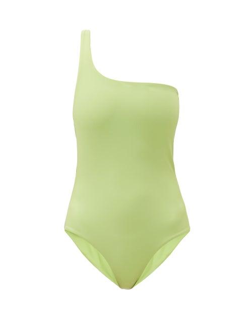 Matchesfashion.com Jade Swim - Evolve One-shoulder Swimsuit - Womens - Light Green