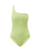 Matchesfashion.com Jade Swim - Evolve One-shoulder Swimsuit - Womens - Light Green