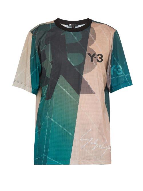 Matchesfashion.com Y-3 - Rubberised Logo Perforated T Shirt - Mens - Multi