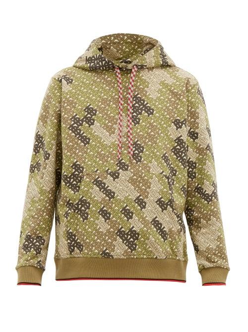 Matchesfashion.com Burberry - Casper Tb Print Cotton Blend Hooded Sweatshirt - Mens - Khaki