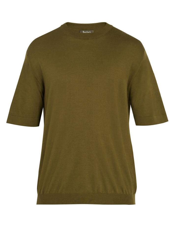 Berluti Crew-neck Cashmere-blend T-shirt