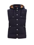 Matchesfashion.com Brunello Cucinelli - Down Quilted Technical Hooded Gilet - Mens - Navy