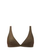 Matchesfashion.com Matteau - The Plunge Triangle Bikini Top - Womens - Dark Green