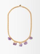 Crystal Haze - Amethyst & 18kt Gold-plated Necklace - Womens - Purple Gold