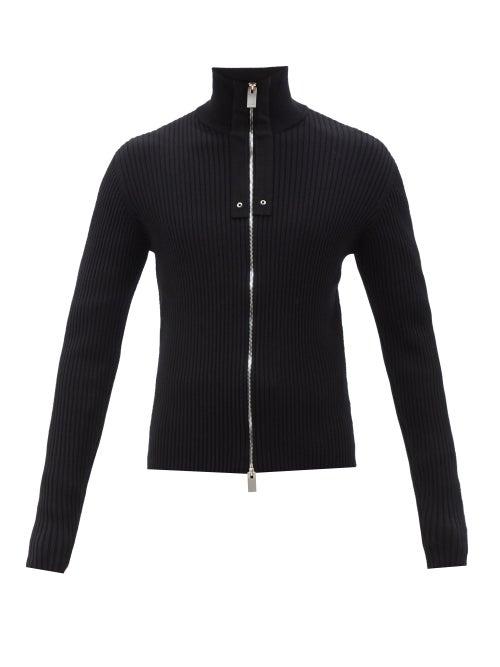1017 Alyx 9sm - High-neck Zipped Ribbed-jersey Sweater - Mens - Black