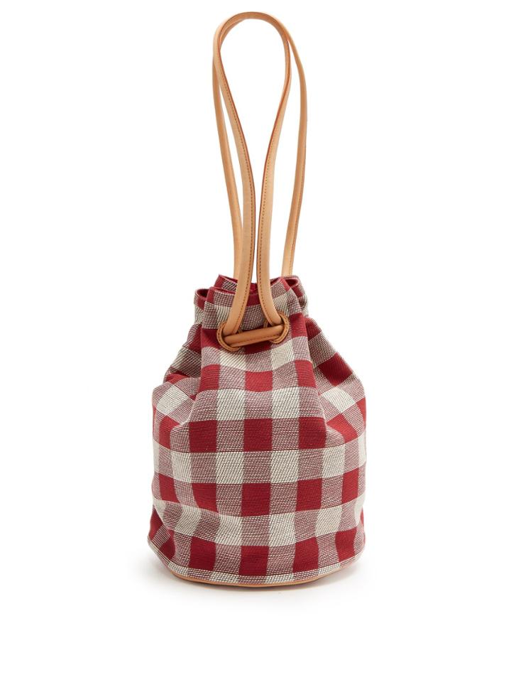 Mansur Gavriel Checkered Canvas Bucket Bag