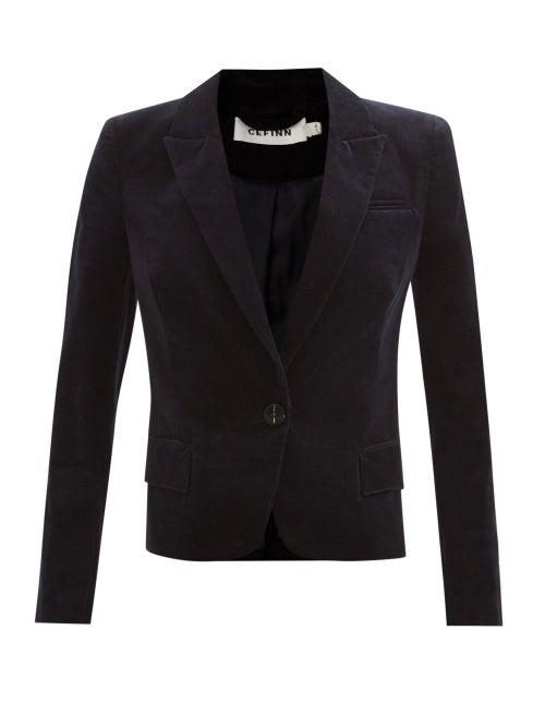 Cefinn - Jade Single-breasted Cotton-blend Corduroy Blazer - Womens - Navy