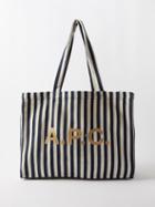 A.p.c. - Diana Striped Cotton-blend Tote Bag - Mens - Dark Navy