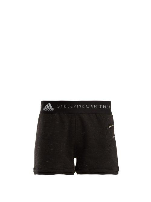 Matchesfashion.com Adidas By Stella Mccartney - Essentials Cotton Blend Shorts - Womens - Black Multi