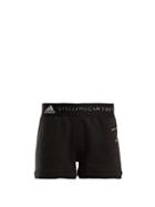 Matchesfashion.com Adidas By Stella Mccartney - Essentials Cotton Blend Shorts - Womens - Black Multi
