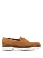 Matchesfashion.com John Lobb - Lopez Contrast Sole Suede Loafers - Mens - Brown