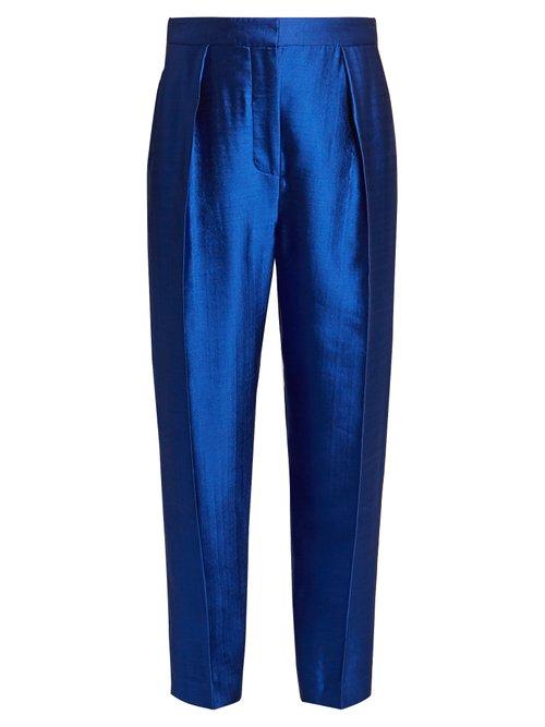 Matchesfashion.com Roksanda - Surikov High Rise Peg Leg Trousers - Womens - Mid Blue
