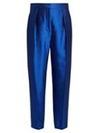 Matchesfashion.com Roksanda - Surikov High Rise Peg Leg Trousers - Womens - Mid Blue
