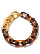 Marni - Maxi-link Metal & Resin Necklace - Womens - Brown Multi