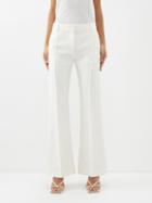 Valentino - Crepe Couture Wool-blend Flared Trousers - Womens - Ivory