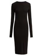 Matchesfashion.com Paco Rabanne - Rib Knitted Wool Blend Dress - Womens - Black