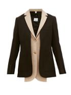Matchesfashion.com Burberry - Waistcoat Insert Single Breasted Wool Jacket - Womens - Black