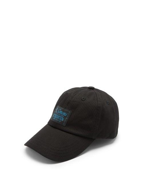 Matchesfashion.com Raf Simons - Studenten Logo-appliqu Cotton-twill Baseball Cap - Mens - Black