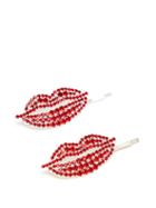 Matchesfashion.com Art School - Lip Crystal-embellished Hair Slide - Womens - Red