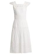 Matchesfashion.com Sea - Sofie Broderie Anglaise Cotton Dress - Womens - Ivory