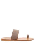 Matchesfashion.com K.jacques - Nagoya Lizard-print Leather Slides - Womens - Beige