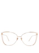 Matchesfashion.com Linda Farrow - 809 C10 Cat Eye Glasses - Womens - Rose Gold