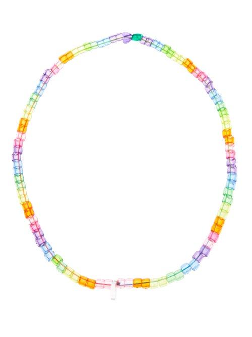 Matchesfashion.com Lauren Rubinski - Heart Charm Beaded Necklace - Womens - Multi