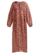 Matchesfashion.com Stella Mccartney - Ballet Leopard Printed Silk Kaftan - Womens - Pink Multi