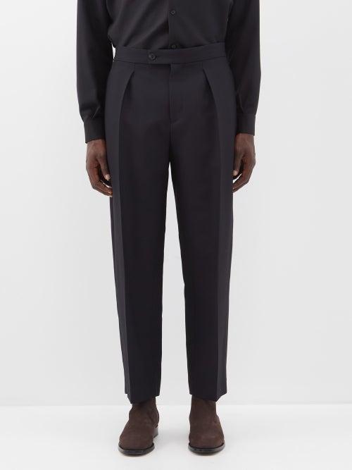The Row - Barna Pleated Wool Trousers - Mens - Black