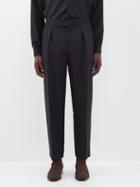 The Row - Barna Pleated Wool Trousers - Mens - Black