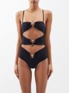 Christopher Esber - Pierced Orbit Cutout Swimsuit - Womens - Black