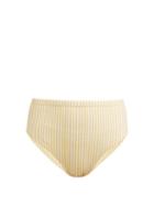 Matchesfashion.com Asceno - High Rise Technical Seersucker Bikini Briefs - Womens - Yellow