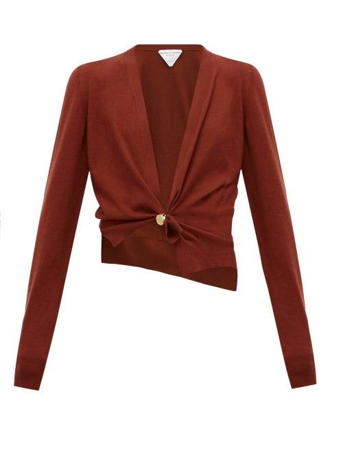 Matchesfashion.com Bottega Veneta - Signet Ring Cashmere-blend Cardigan - Womens - Brown