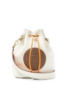 Matchesfashion.com Fendi - Mon Tresor Logo Embossed Leather Bucket Bag - Womens - White Multi
