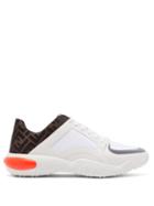 Matchesfashion.com Fendi - Exaggerated Sole Low Top Leather And Mesh Trainers - Mens - White Multi