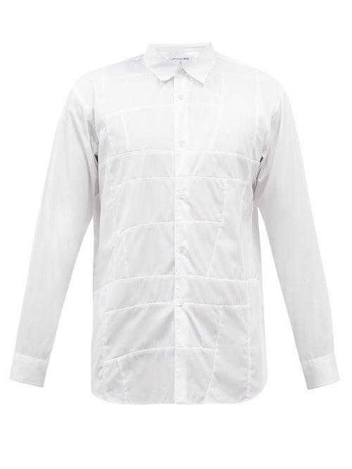 Comme Des Garons Shirt - Panelled Cotton-poplin Shirt - Mens - White