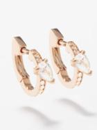 Repossi - Serti Diamond & 18kt Gold Single Hoop Earring - Womens - Pink Gold