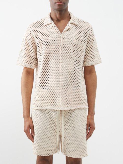 Commas - Cotton-blend Macram Shirt - Mens - Cream