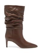 Ladies Shoes Paris Texas - Slouchy Leather Boots - Womens - Dark Brown