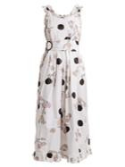 Isa Arfen Ruffle-trimmed Polka Dot-print Cotton Dress