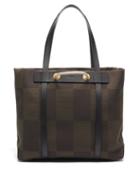 Matchesfashion.com Mismo - M/s Seaside Checked Canvas & Leather Tote Bag - Mens - Dark Green
