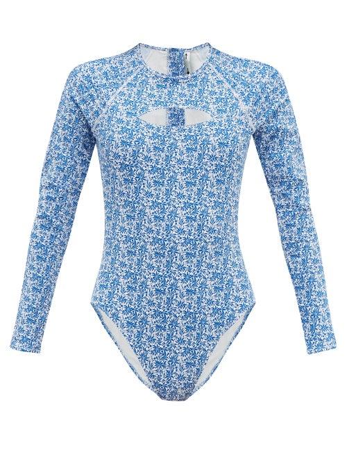 Matchesfashion.com The Upside - China Print Stretch Jersey Paddle Suit - Womens - Blue White